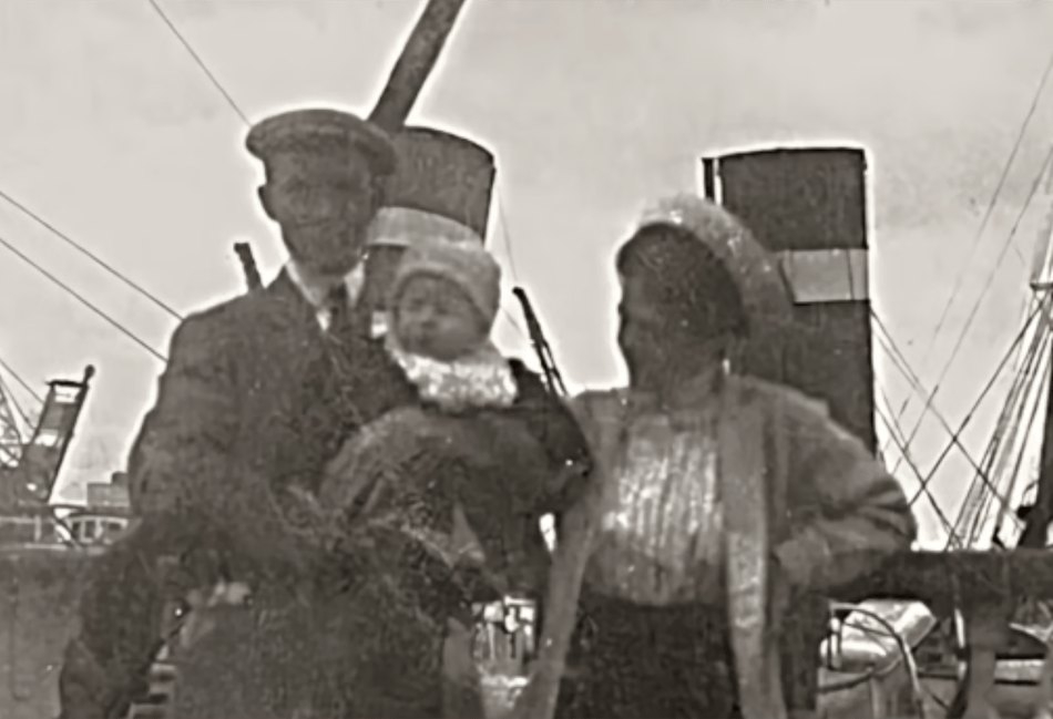 <p>The Caldwells on deck of Titanic on April 10, 1912</p>