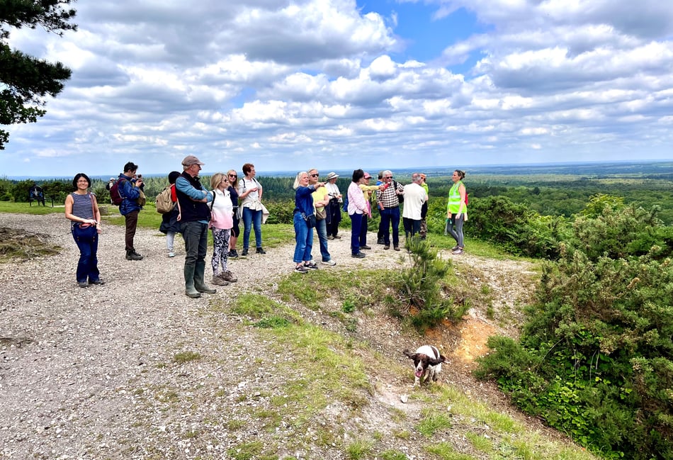 <p>Farnham Walking Festival participants at Caesars Camp.</p>