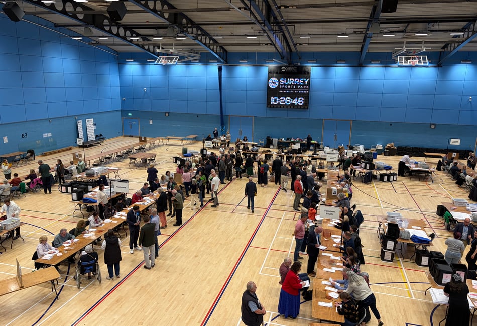 <p>The Waverley area count for the West Surrey election at Surrey Sports Park in Guildford.</p>