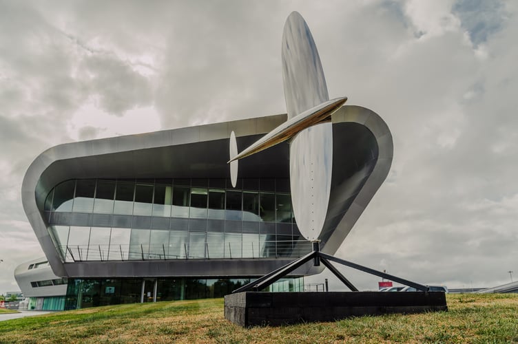 Farnborough Airport's Spitfire-inspired sculpture.