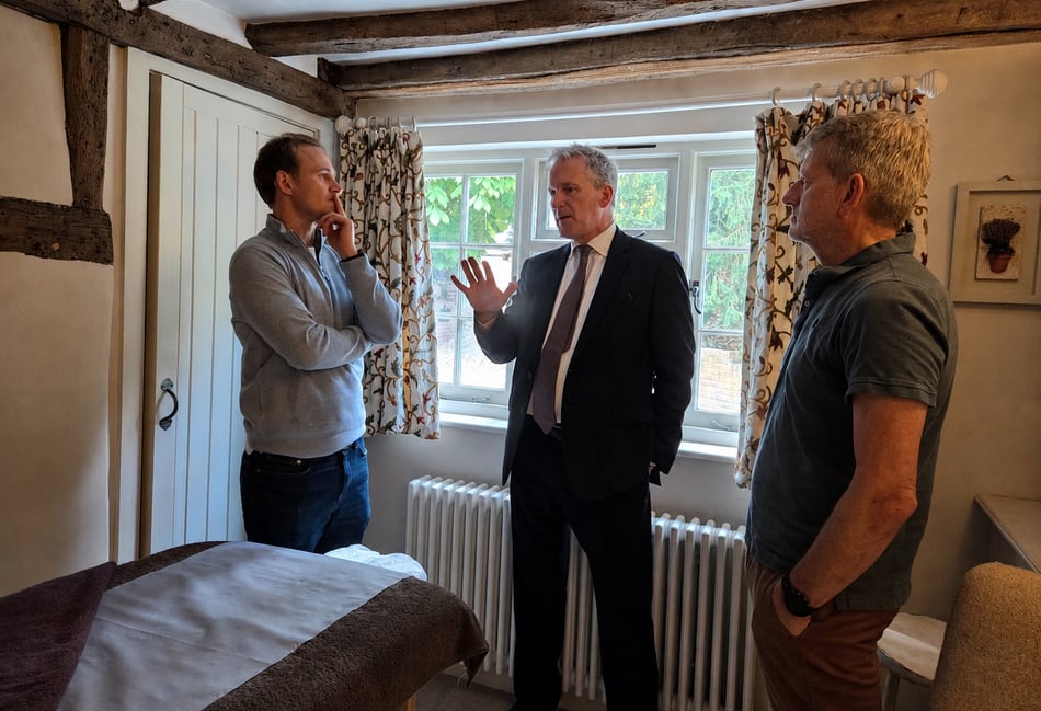 <p>Damian Hinds MP discusses the heat battery technology.</p>