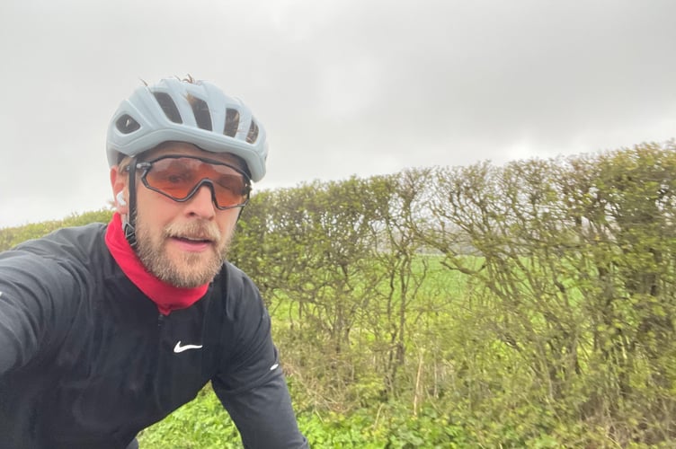 Harry Wentworth-Stanley while cycling for James' Place.