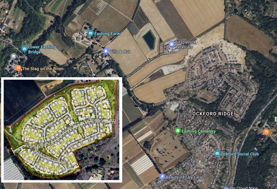 <p>Plans for 234 houses on land between Eashing Lane and Halfway Lane have been rejected.</p>