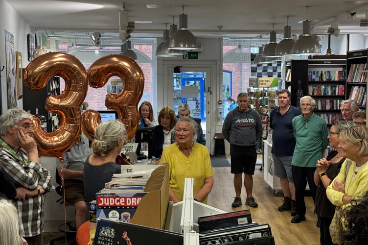 Elizabeth Butters celebrated for 33 years of service to Oxfam Music and Books on The Borough