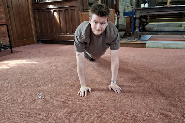 Robbie Eggleton trying out a press up.