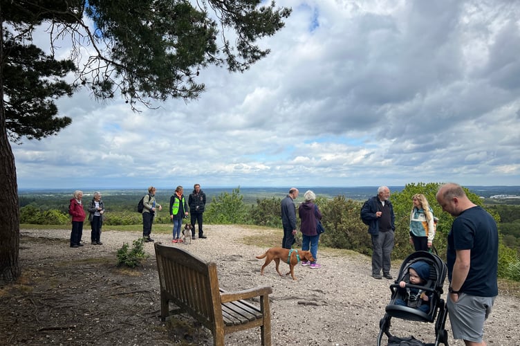 Farnham Walking Festival participants at Caesars's Camp