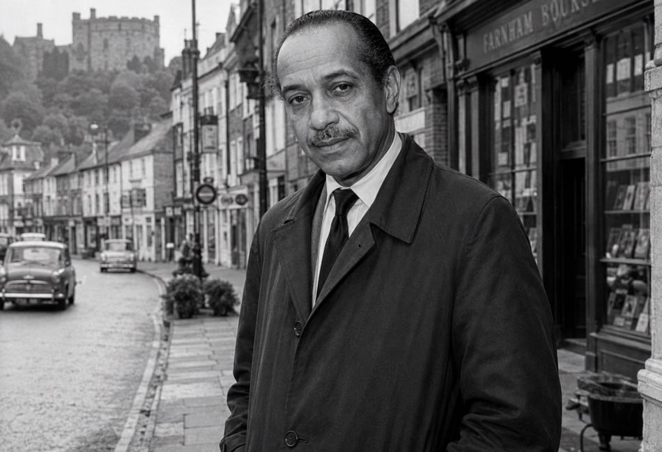 <p>An AI-generated image of Edgar Mittelholzer in Farnham in the 1960s.</p>
