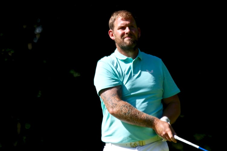 Blackmoor's Sam Parsons tees off at the seventh in the second round of the Hampshire, Isle of Wight & Channel Islands Amateur Championship at Brokenhurst Manor Golf Club (Photo: Andrew Griffin/AMG PICTURES)