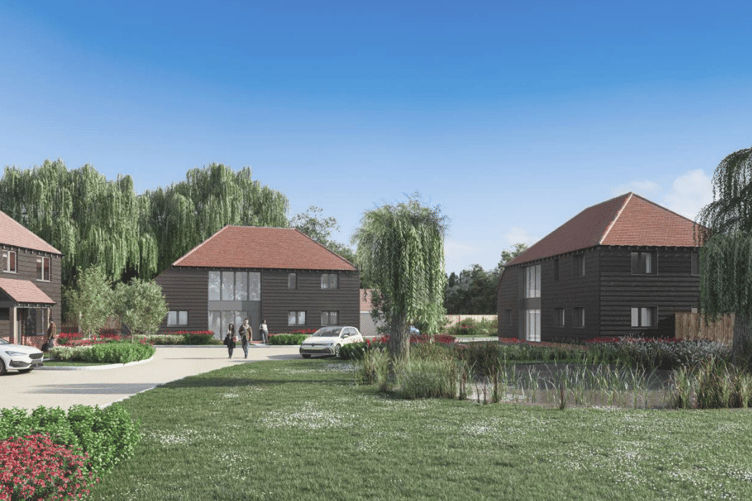 How homes in the development in Wood Street Village will look.