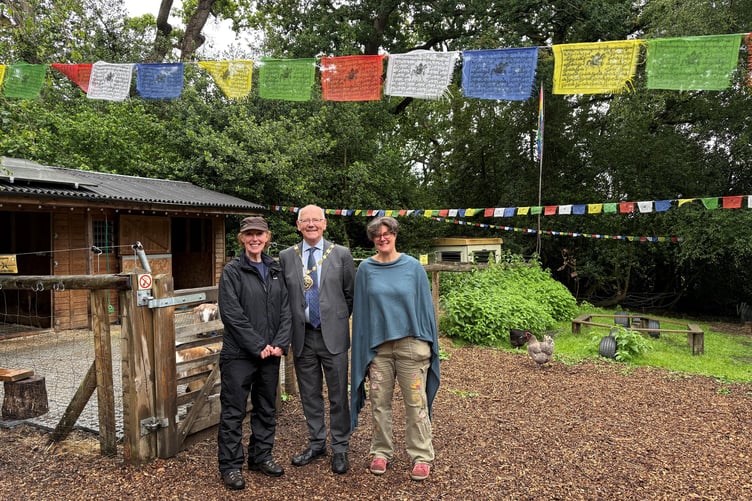 Cllr David Munro and Cllr Gemma Long with Bev Cook, CEO of Huckleberries