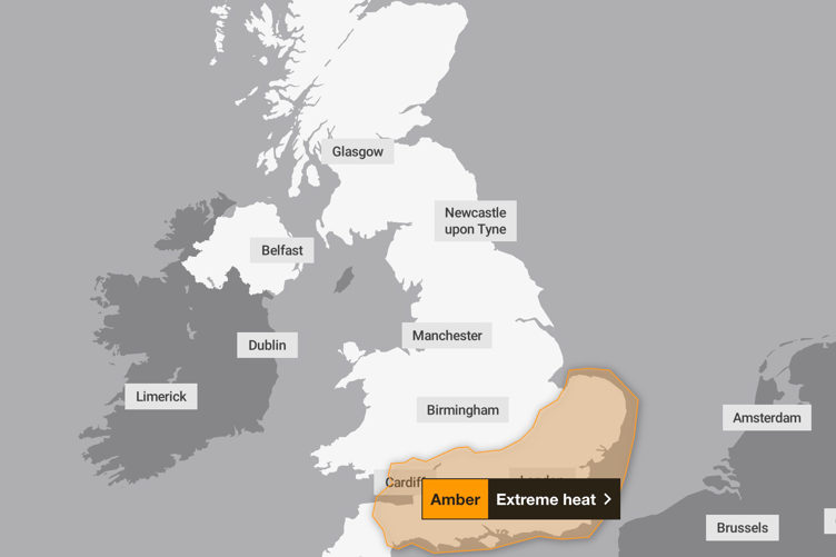 Amber warning for extreme heat issued across Surrey and Hampshire from Monday, June 22
