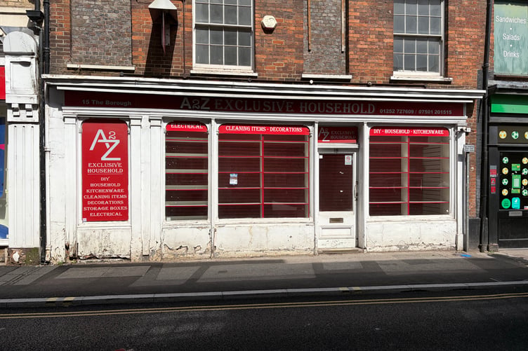 The former A&Z Exclusive Household at 15 the Borough