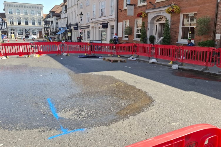 Pooling water on Castle Street