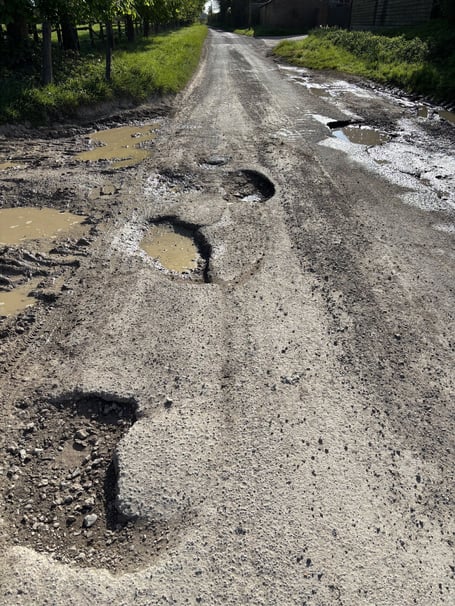 Pot holes in Hampshire.