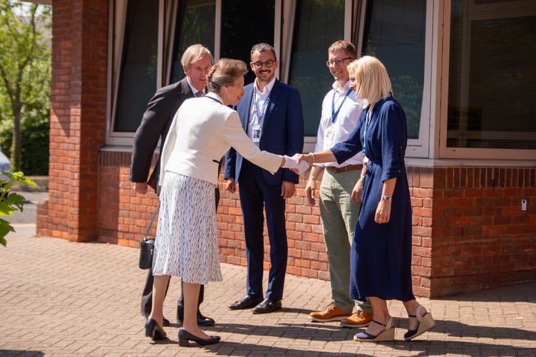 Princess Anne meets staff at Citizens Advice Hart in Fleet.