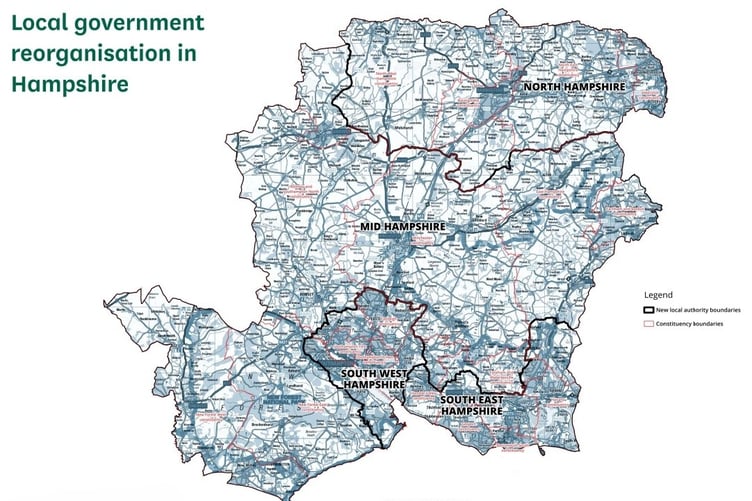 Local government reorganisation plans for Hampshire.