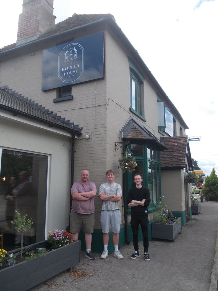 Outside The Ropley House, from left, are manager Simon McConnell, assistant manager Harry Champion and head chef Will Barham, September 16th 2026.