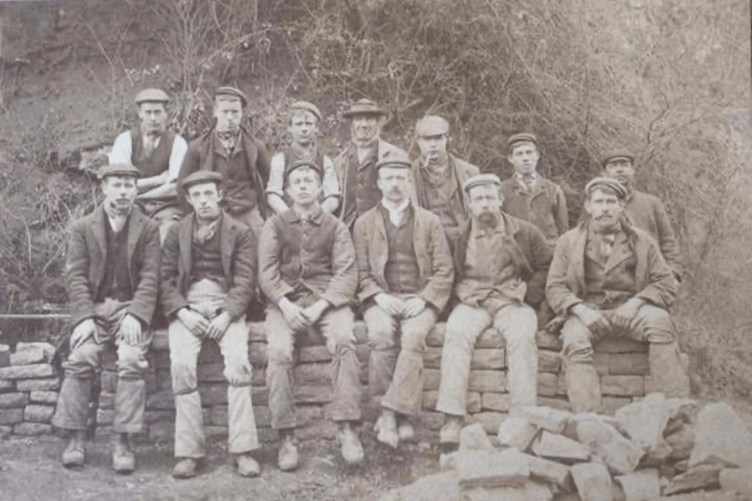 Workers in 1910 at the Hard at work at the Hammer Brick and Tile Works.