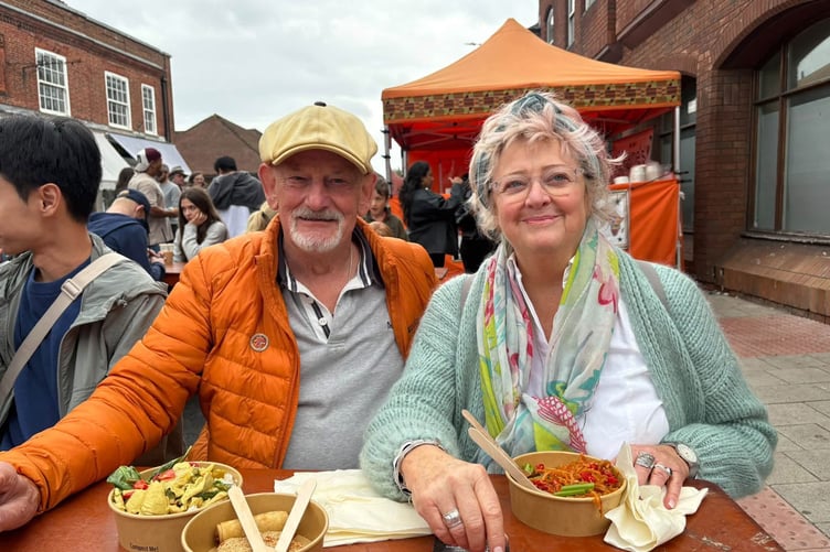 Cllr George Hesse and his wife Yolande enjoying the Farnham Food Festival