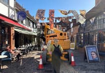 Hanging textile artwork comes to Farnham’s Lion and Lamb Yard for Craft Month