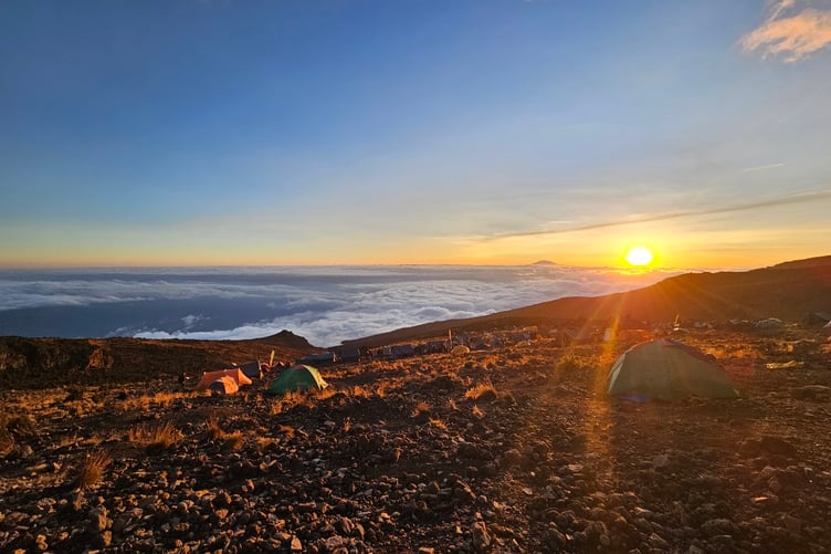 A sunset over Kilimanjaro.