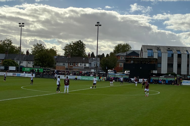 Action from Farnham Town's National League South match against Salisbury