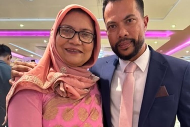 Razia Chowdhury Ali with her son Issac of Camberley
