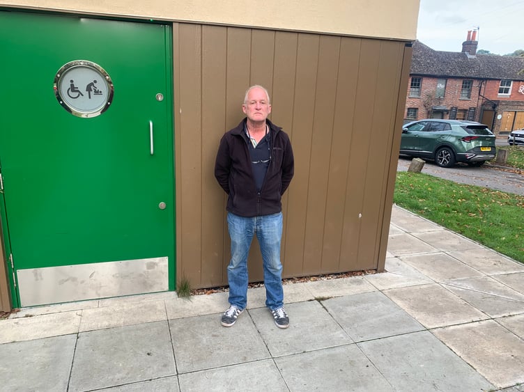 Anthony Nolan at Lion Green public toilets in Haslemere.