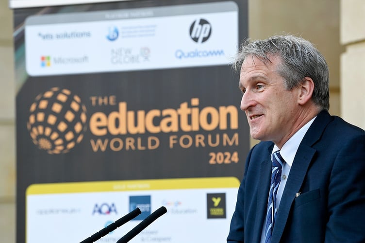 Damian Hinds MP speaking at the Education World Forum 2024.