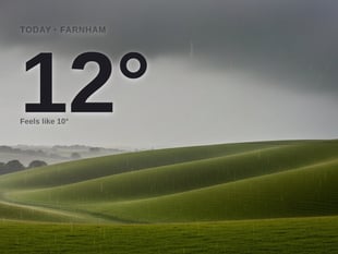 Farnham: heavy rain, high of 12°C on Friday