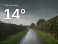 Farnham: heavy rain, high of 14°C on Thursday