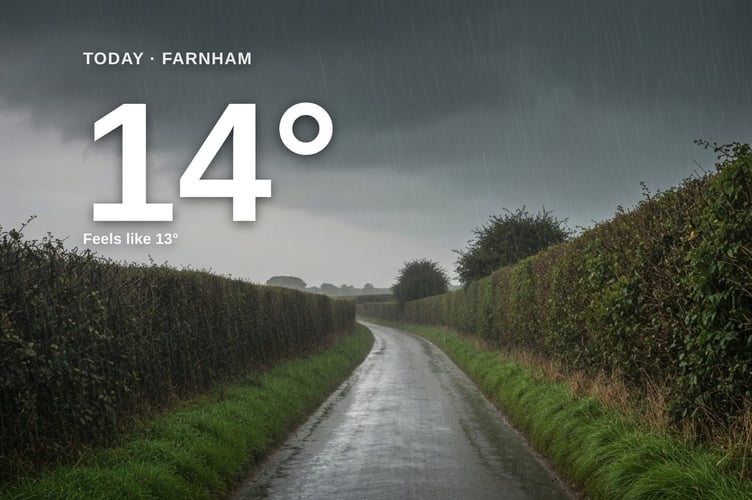 Farnham weather: heavy rain Thursday with rain expected and a high of 14°C