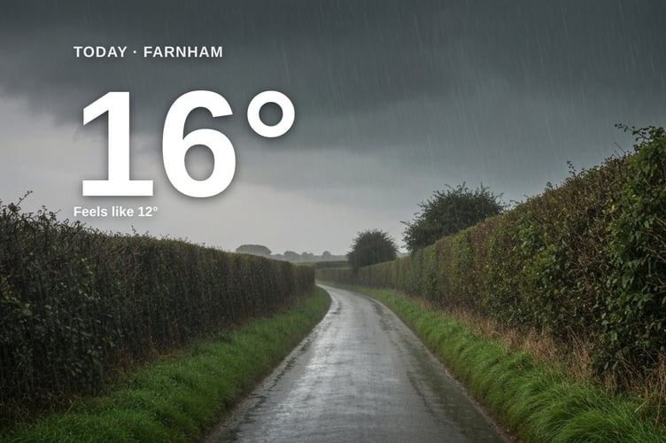 Farnham weather: heavy rain Saturday with rain expected and a high of 13°C