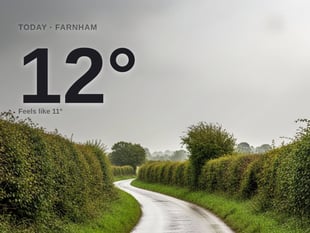 Farnham: cloudy day, high of 12°C
