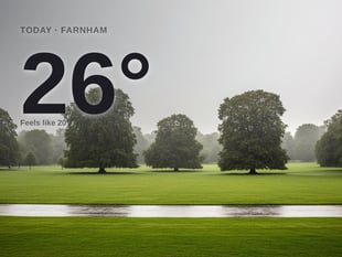 Farnham: light rain, high of 26°C