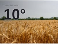 Farnham: cloudy day, high of 10°C