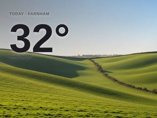 Farnham: sunny day, high of 32°C