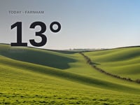 Farnham: sunny day, high of 13°C