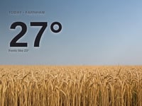 Farnham: sunny day, high of 27°C