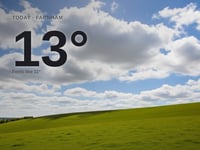 Farnham: sunny day, high of 13°C