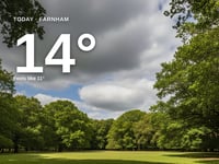 Farnham: partly cloudy day, high of 13°C